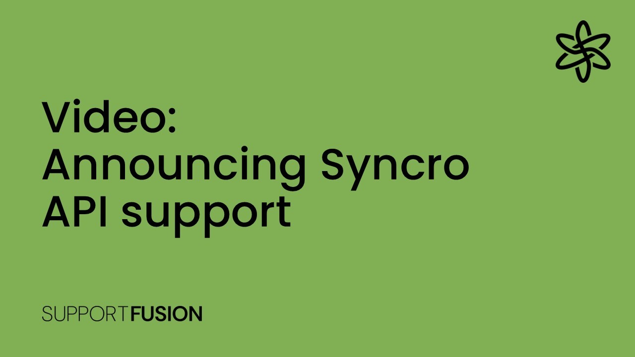 Announcing Syncro API support