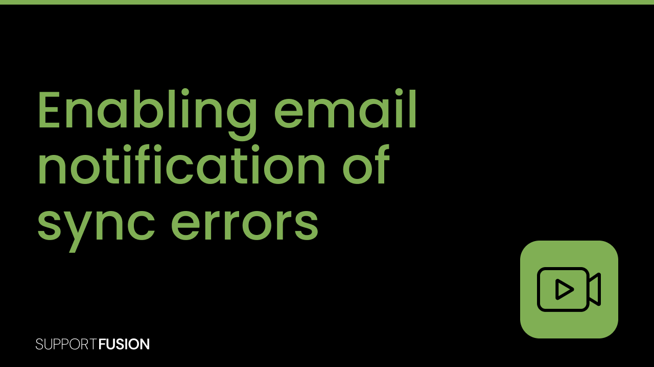 Enabling email notification of sync errors
