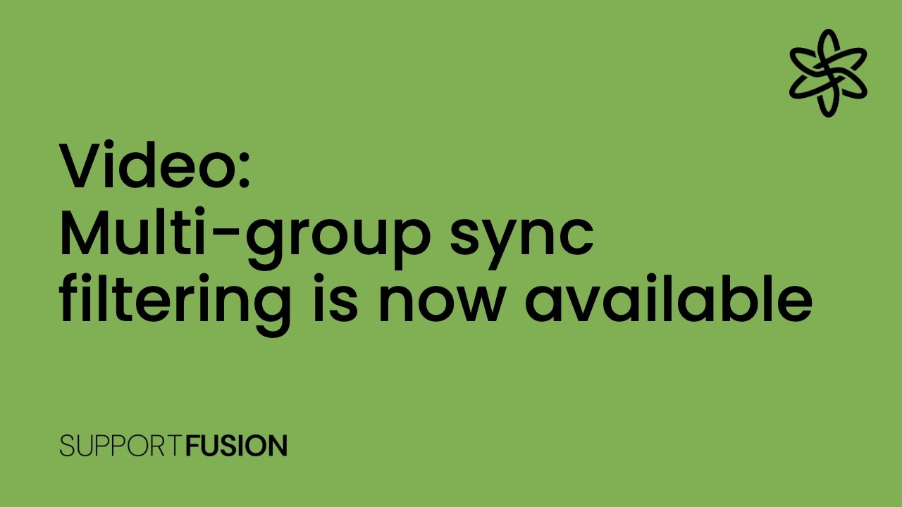 Multi-group sync filtering is now available